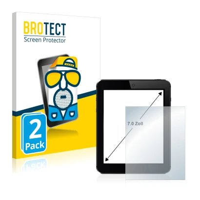 Vorderseite einer Produktverpackung mit dem Markenlogo BROTECT. Daneben ist das Gerät mit dem zugehörigen Displayschutz abgebi
