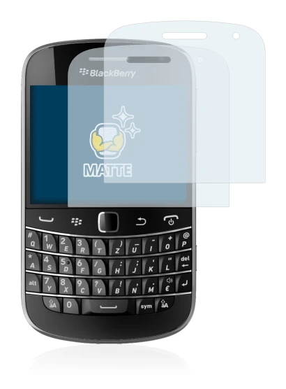Abbildung des Geräts RIM BlackBerry Bold Touch 9900 mit einer Vielzahl des Displayschutzes.