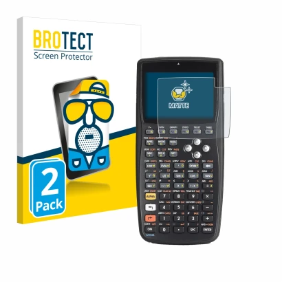 Vorderseite einer Produktverpackung mit dem Markenlogo BROTECT. Daneben ist das Gerät HP 50g F2229AA#UUZ mit dem zugehörigen D