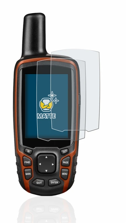 Abbildung des Geräts Garmin GPSMAP 64s mit einer Vielzahl des Displayschutzes.