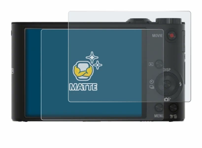 Abbildung des Geräts Sony Cyber-Shot DSC-WX350 mit einer Vielzahl des Displayschutzes.