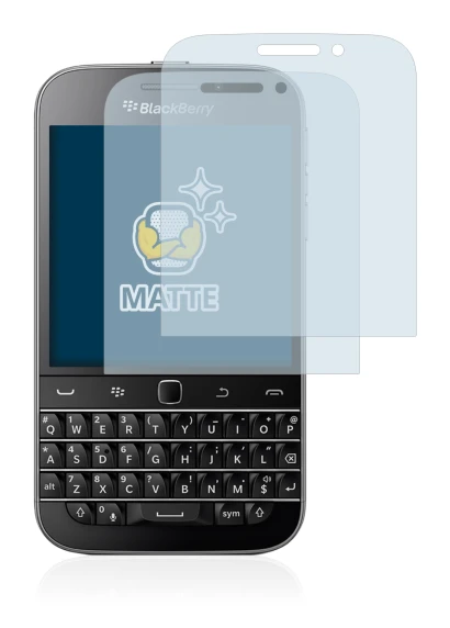 Abbildung des Geräts Blackberry Classic Q20 mit einer Vielzahl des Displayschutzes.
