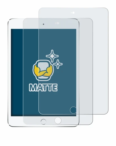 Abbildung des Geräts Apple iPad Mini 4 2015 mit einer Vielzahl des Displayschutzes.