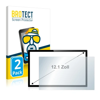 Vorderseite einer Produktverpackung mit dem Markenlogo BROTECT. Daneben ist das Gerät mit dem zugehörigen Displayschutz abgebi