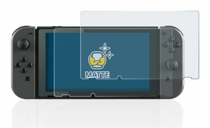 Abbildung des Geräts Nintendo Switch mit einer Vielzahl des Displayschutzes.