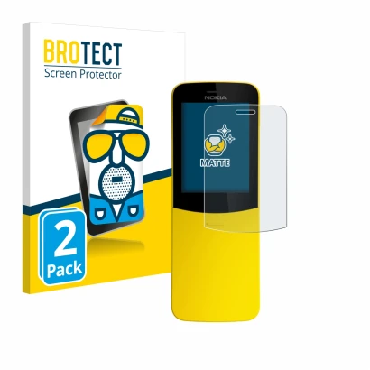 Vorderseite einer Produktverpackung mit dem Markenlogo BROTECT. Daneben ist das Gerät Nokia 8110 mit dem zugehörigen Displaysc