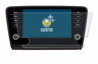 Abbildung des Geräts Skoda Amundsen Superb 2018 Infotainment System 8" mit einer Vielzahl des Displayschutzes.