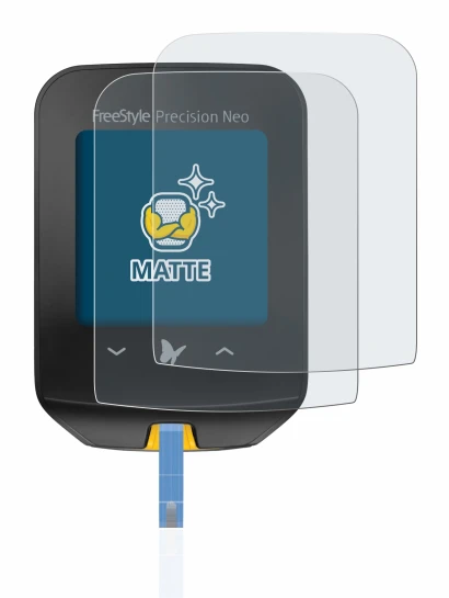 Abbildung des Geräts Freestyle Precision Neo mit einer Vielzahl des Displayschutzes.