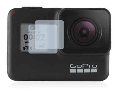 Abbildung des Geräts GoPro Hero 7 Black (Vorderes Display) mit einer Vielzahl des Displayschutzes.
