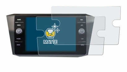 Abbildung des Geräts Volkswagen Tiguan Discover Media 8" 2017-2019 mit einer Vielzahl des Displayschutzes.