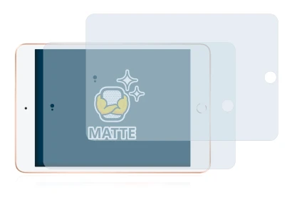 Abbildung des Geräts Apple iPad Mini 5 2019 (im Querformat, 5. Gen.) mit einer Vielzahl des Displayschutzes.