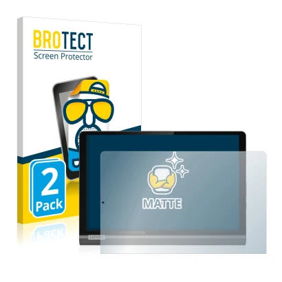 Vorderseite einer Produktverpackung mit dem Markenlogo BROTECT. Daneben ist das Gerät Lenovo Yoga SmartTab mit dem zugehörigen