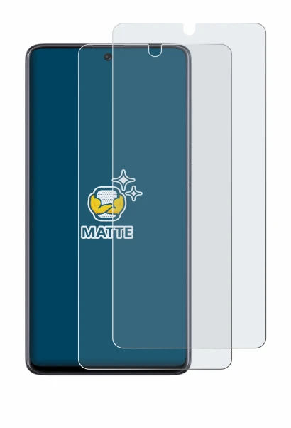 Abbildung des Geräts Samsung Galaxy A71 mit einer Vielzahl des Displayschutzes.