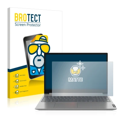 Vorderseite einer Produktverpackung mit dem Markenlogo BROTECT. Daneben ist das Gerät Lenovo ThinkBook 14" mit dem zugehörigen