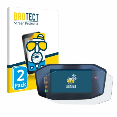 Vorderseite einer Produktverpackung mit dem Markenlogo BROTECT. Daneben ist das Gerät KTM 890 Duke R 2020 TFT Screen mit dem z