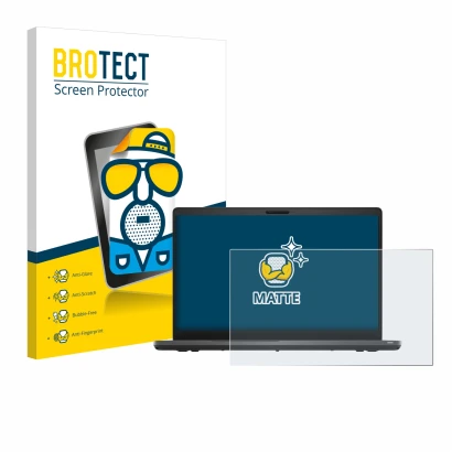 Vorderseite einer Produktverpackung mit dem Markenlogo BROTECT. Daneben ist das Gerät Dell Latitude 5500 mit dem zugehörigen D