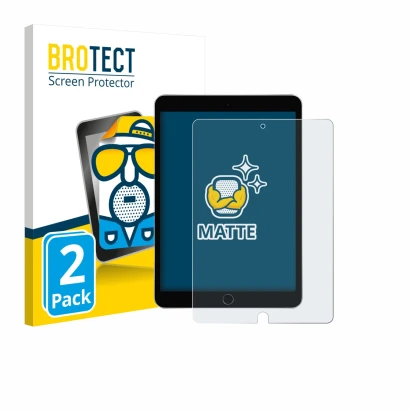 Vorderseite einer Produktverpackung mit dem Markenlogo BROTECT. Daneben ist das Gerät Apple iPad 10.2" 2020 (8. Gen.) mit dem 