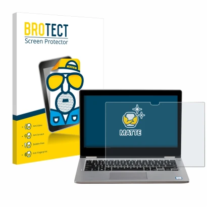 Vorderseite einer Produktverpackung mit dem Markenlogo BROTECT. Daneben ist das Gerät Dell Latitude 3310 2-in-1 mit dem zugehö