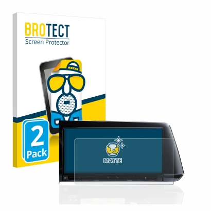 Vorderseite einer Produktverpackung mit dem Markenlogo BROTECT. Daneben ist das Gerät Volkswagen Golf 8 2020 Discover Pro 10" 