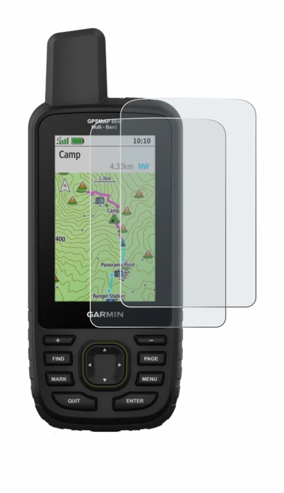 Abbildung des Geräts Garmin GPSMAP 66sr mit einer Vielzahl des Displayschutzes.