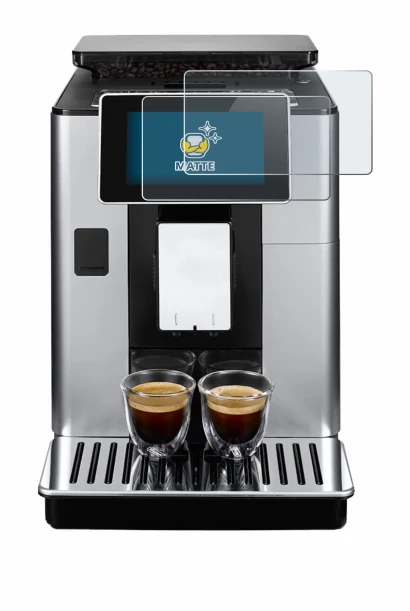 Abbildung des Geräts DeLonghi PrimaDonna Soul ECAM612.55.SB mit einer Vielzahl des Displayschutzes.