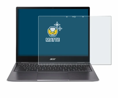 Abbildung des Geräts Acer Chromebook Spin 713 mit einer Vielzahl des Displayschutzes.
