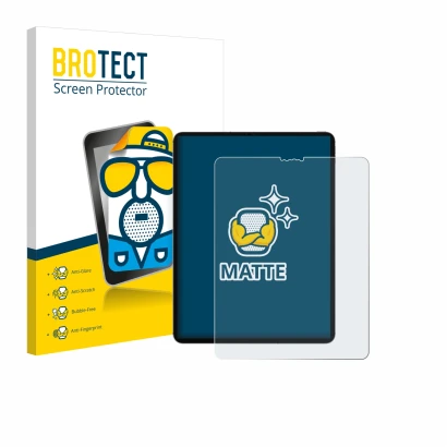 Vorderseite einer Produktverpackung mit dem Markenlogo BROTECT. Daneben ist das Gerät Apple iPad Pro 12.9