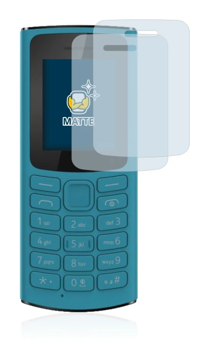 Abbildung des Geräts Nokia 105 4G 2021 mit einer Vielzahl des Displayschutzes.