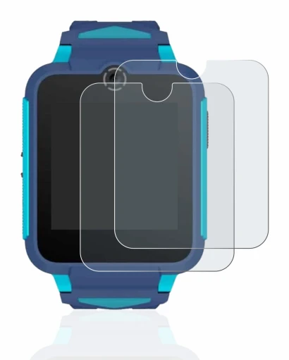 Abbildung des Geräts TCL Movetime Family Watch 2 mit einer Vielzahl des Displayschutzes.