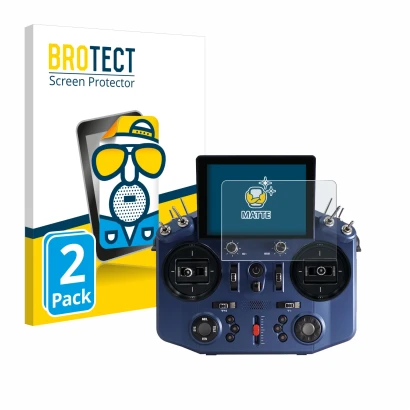 Vorderseite einer Produktverpackung mit dem Markenlogo BROTECT. Daneben ist das Gerät FrSky Tandem X20S mit dem zugehörigen Di