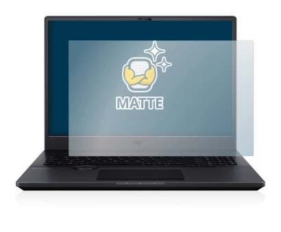 Abbildung des Geräts ASUS ProArt StudioBook Pro 16 OLED mit einer Vielzahl des Displayschutzes.