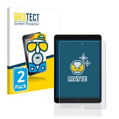 Vorderseite einer Produktverpackung mit dem Markenlogo BROTECT. Daneben ist das Gerät Apple iPad 10.2