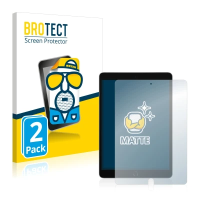 Vorderseite einer Produktverpackung mit dem Markenlogo BROTECT. Daneben ist das Gerät Apple iPad 10.2" 2021 (9. Gen.) mit dem