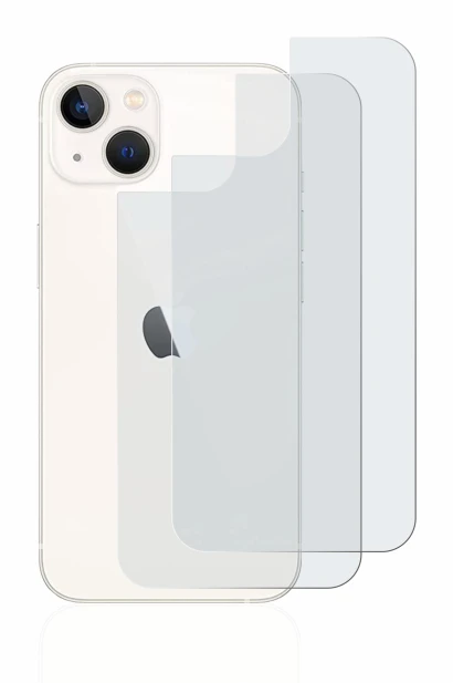 Abbildung des Geräts Apple iPhone 13 (Rückseite) mit einer Vielzahl des Displayschutzes.