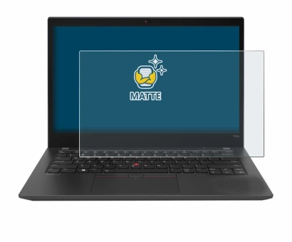 Abbildung des Geräts Lenovo ThinkPad T14s Gen 2 mit einer Vielzahl des Displayschutzes.