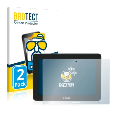 Vorderseite einer Produktverpackung mit dem Markenlogo BROTECT. Daneben ist das Gerät Trimble GFX-750 mit dem zugehörigen Disp