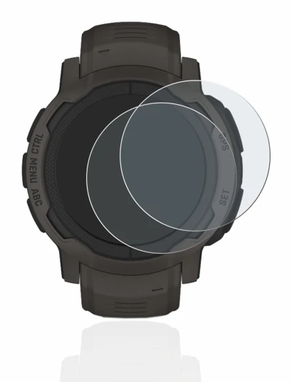 Abbildung des Geräts Garmin Instinct 2 mit einer Vielzahl des Displayschutzes.