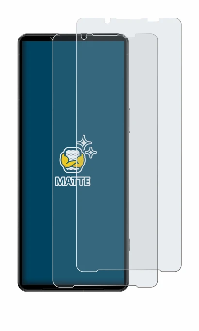 Abbildung des Geräts Sony Xperia 1 IV mit einer Vielzahl des Displayschutzes.