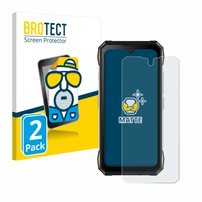 Vorderseite einer Produktverpackung mit dem Markenlogo BROTECT. Daneben ist das Gerät Doogee S89 Pro mit dem zugehörigen Displ