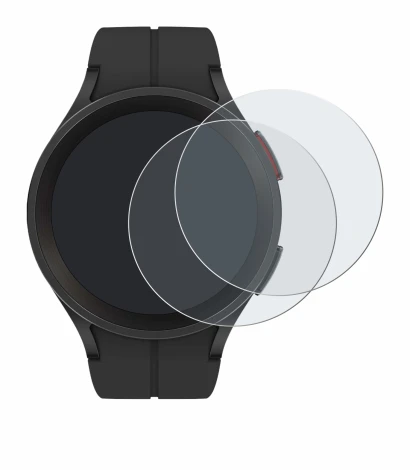 Abbildung des Geräts Samsung Galaxy Watch 5 Pro mit einer Vielzahl des Displayschutzes.