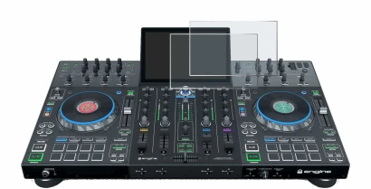 Abbildung des Geräts Denon DJ Prime 4 mit einer Vielzahl des Displayschutzes.
