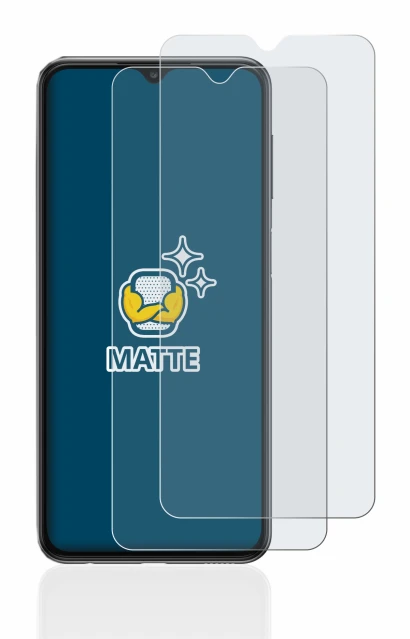 Abbildung des Geräts Samsung Galaxy A23 5G mit einer Vielzahl des Displayschutzes.