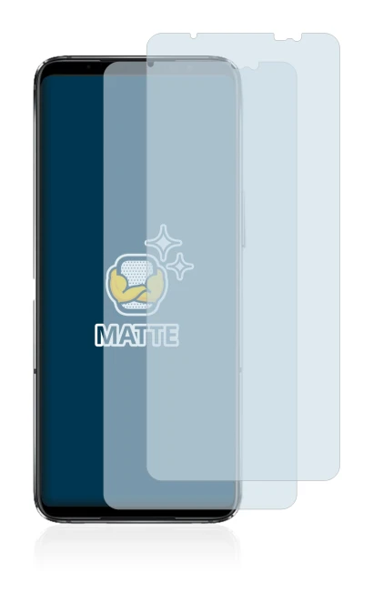 Abbildung des Geräts ASUS ROG Phone 6D Ultimate mit einer Vielzahl des Displayschutzes.