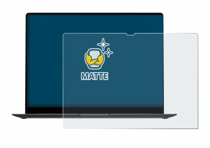 Abbildung des Geräts Samsung Galaxy Book3 Pro 16" mit einer Vielzahl des Displayschutzes.