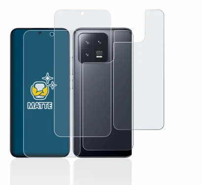 Abbildung des Geräts Xiaomi 13 (Display+Rückseite) mit einer Vielzahl des Displayschutzes.