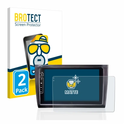 Vorderseite einer Produktverpackung mit dem Markenlogo BROTECT. Daneben ist das Gerät Dynavin D8-DF56 9" mit dem zugehörigen D