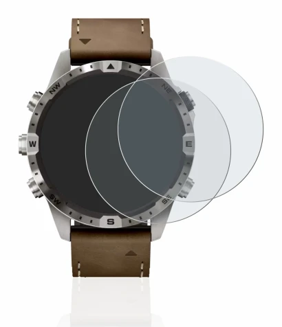 Abbildung des Geräts Garmin Marq Adventurer (Gen 2) mit einer Vielzahl des Displayschutzes.