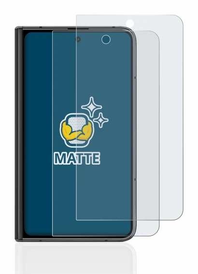 Abbildung des Geräts Google Pixel Fold (Äußeres Display) mit einer Vielzahl des Displayschutzes.