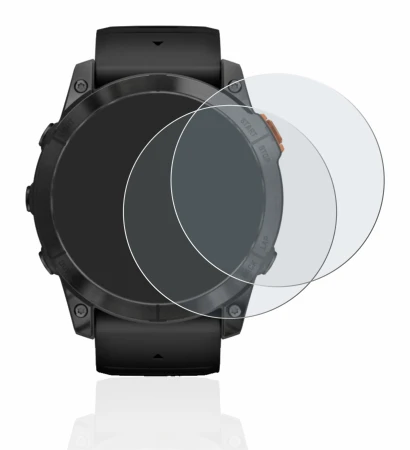 Abbildung des Geräts Garmin Fenix 7X Pro Solar (51 mm) mit einer Vielzahl des Displayschutzes.