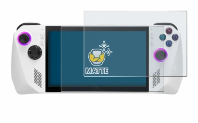 Abbildung des Geräts ASUS ROG Ally (2023) RC71L mit einer Vielzahl des Displayschutzes.